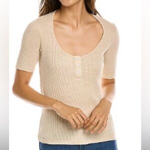 NWT. Vince Scoop Neck Linen-Blend
Henley Size XS